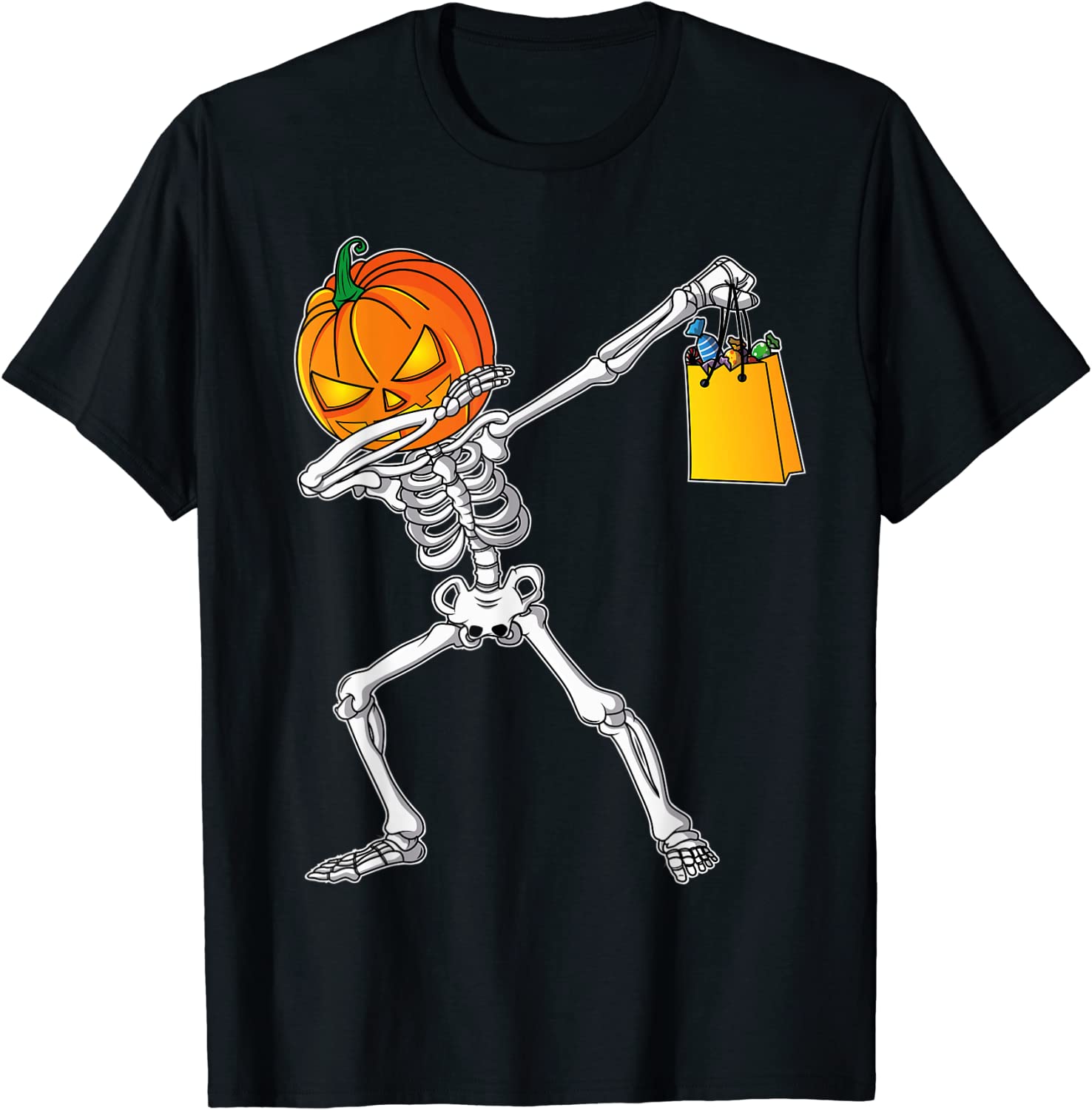 Skeleton Dabbing Youth Pumpkin Shirt